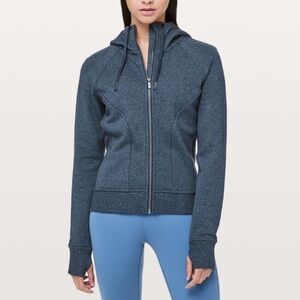 Lululemon Huddle & Hustle Hoodie Heathered Speckled Jet Blue Size 10 W3BNOS